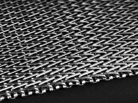 Horizontal photo of a balanced weave conveyor belt
